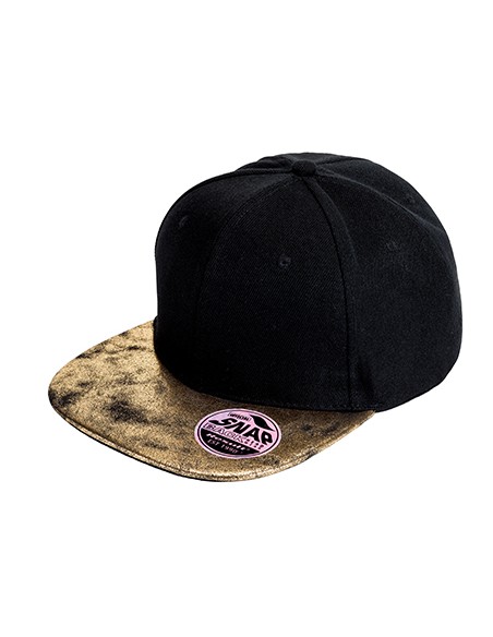 R-RC087X-Bronx Flat Glitter Peak Snapback Cap