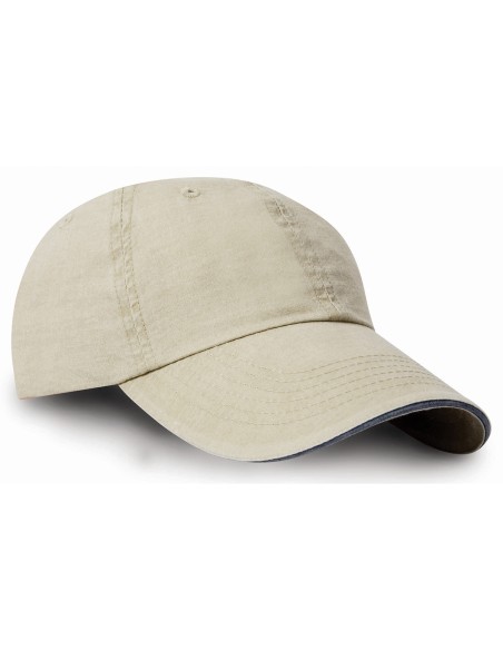 R-RC54X-Casquette en coton à ligne fine lavée à visière sandwich