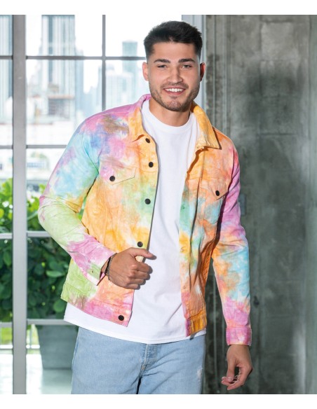 COL-TD32M-Veste en denim tie-dye