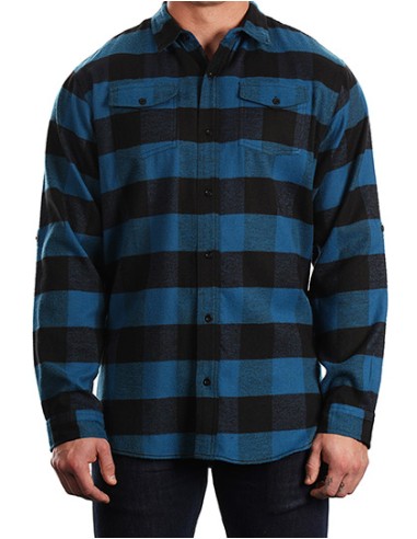 BUR-8210-Woven Plaid Flannel Shirt