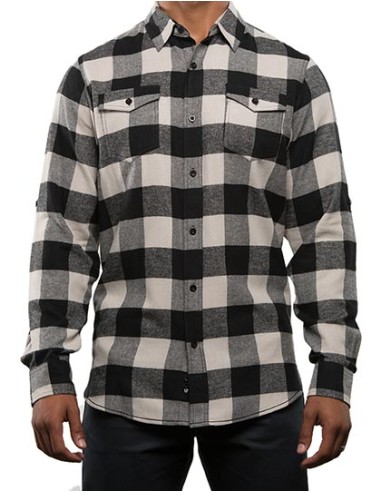 BUR-8210-Woven Plaid Flannel Shirt
