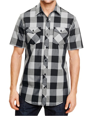 BUR-9203-Buffalo Plaid Woven Shirt