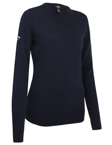 CAL-CGGF80L9-Ladies V-Neck Merino Sweater