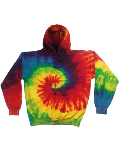 COL-TD31M-Sweat à capuche Rainbow Tie- dye