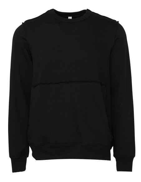 B-3743-Sweat-shirt col rond unisex à bords francs