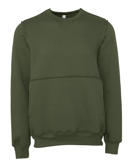 B-3743-Sweat-shirt col rond unisex à bords francs