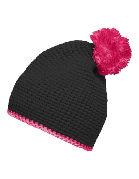 DAI-MB7964-Pompon Hat With Contrast Stripe