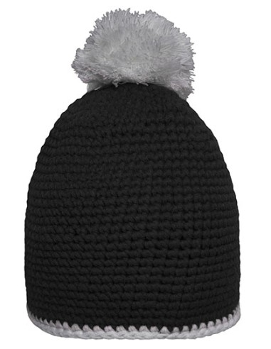 DAI-MB7964-Pompon Hat With Contrast Stripe
