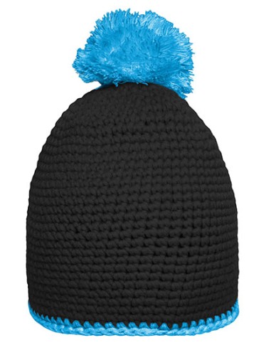 DAI-MB7964-Pompon Hat With Contrast Stripe