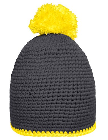 DAI-MB7964-Pompon Hat With Contrast Stripe