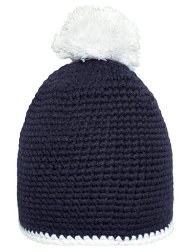 DAI-MB7964-Pompon Hat With Contrast Stripe
