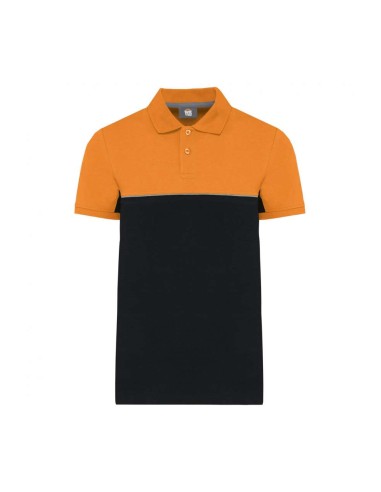 DES-WK210-UNISEX ECO-FRIENDLY TWO-TONE SHORT SLEEVE POLO SHIRT