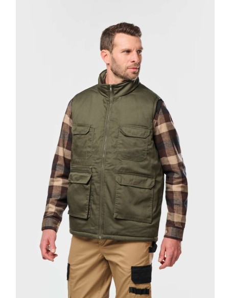 DES-WK607-UNISEX PADDED MULTI-POCKET POLYCOTTON VEST
