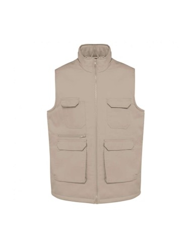 DES-WK607-UNISEX PADDED MULTI-POCKET POLYCOTTON VEST