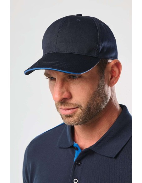 DES-WKP145-OEKOTEX CERTIFIED 6 PANELS CAP WITH SANDWICH PEAK