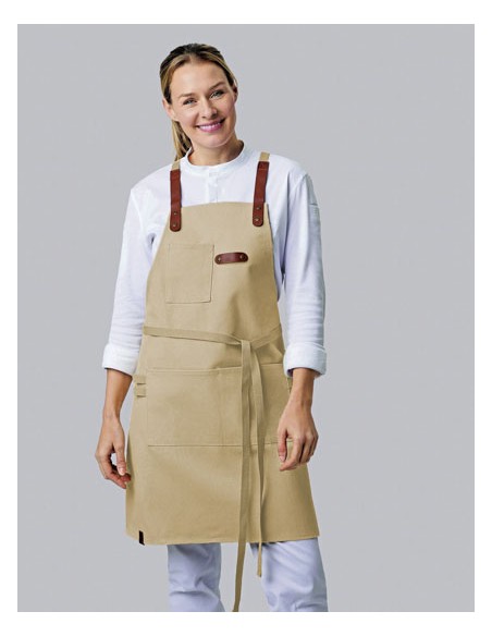 EXN-28514-Bib Apron Canvas With Decorative Label