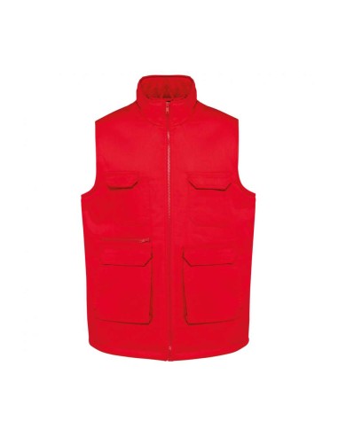 DES-WK607-UNISEX PADDED MULTI-POCKET POLYCOTTON VEST