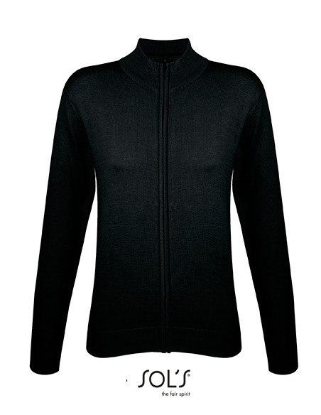 S-00550-Womens Zipped Knitted Cardigan Gordon