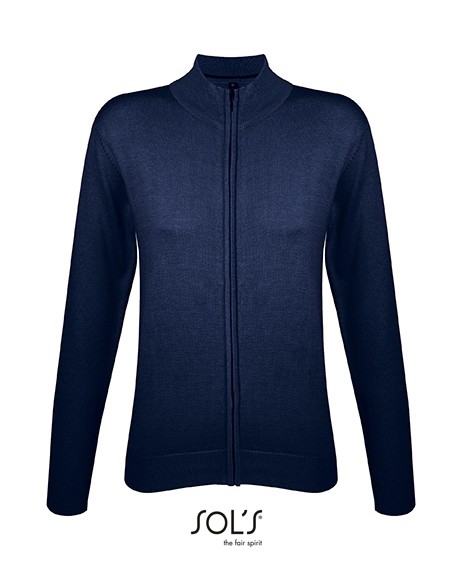 S-00550-Womens Zipped Knitted Cardigan Gordon