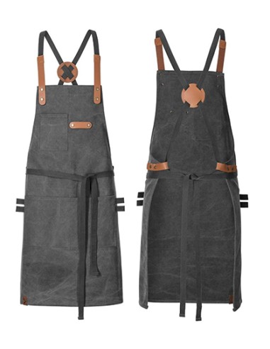EXN-28514-Bib Apron Canvas With Decorative Label