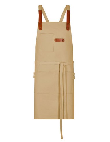 EXN-28514-Bib Apron Canvas With Decorative Label