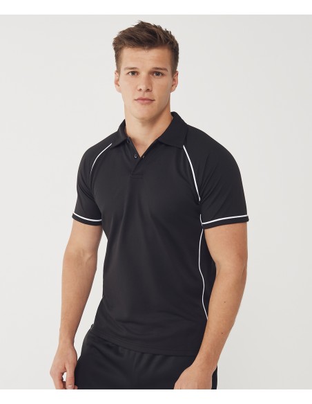 FIN-LV370-Mens Piped Performance Polo
