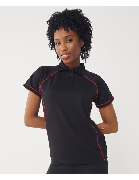FIN-LV371-Ladies Piped Performance Polo