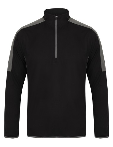 FIN-LV571-Adults 1/4 Zip Midlayer With Contrast Panelling