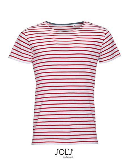 S-01398-Mens Round Neck Striped T-Shirt Miles
