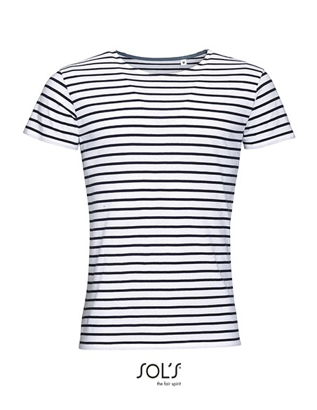 S-01398-Mens Round Neck Striped T-Shirt Miles