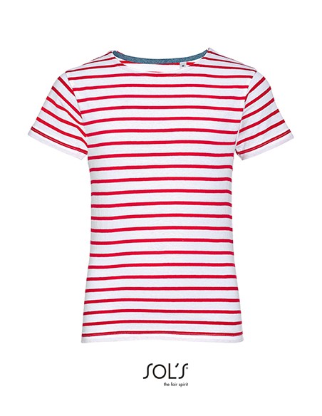S-01400-Kids Round Neck Striped T-Shirt Miles