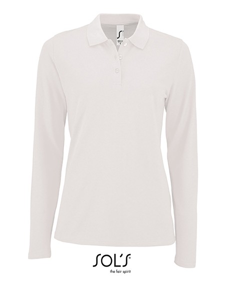 S-02083-Womens Long-Sleeve Piqué Polo Shirt Perfect