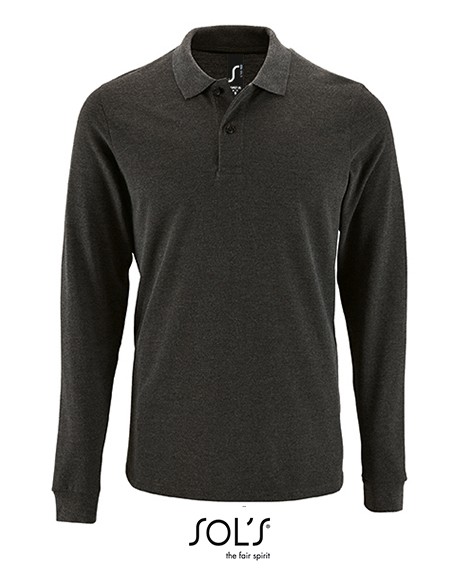 S-02087-Mens Long-Sleeve Piqué Polo Shirt Perfect