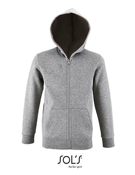 S-02092-Kids Zip Hoodie Stone