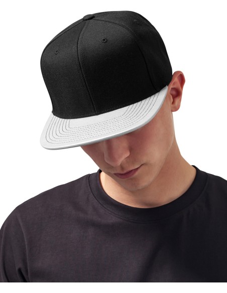 FLE-6089PU-Visière snapback métallique