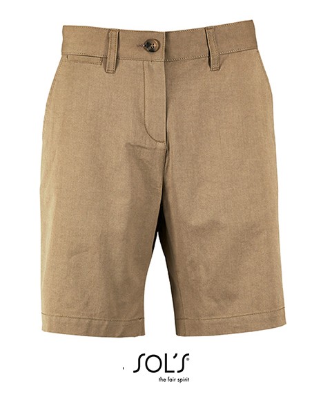 S-02762-Womens Chino Bermuda Shorts Jasper