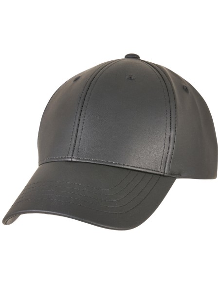 FLE-6245AL-Synthetic Leather Alpha Shape Dad Cap