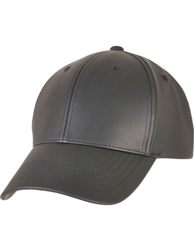 FLE-6245AL-Synthetic Leather Alpha Shape Dad Cap