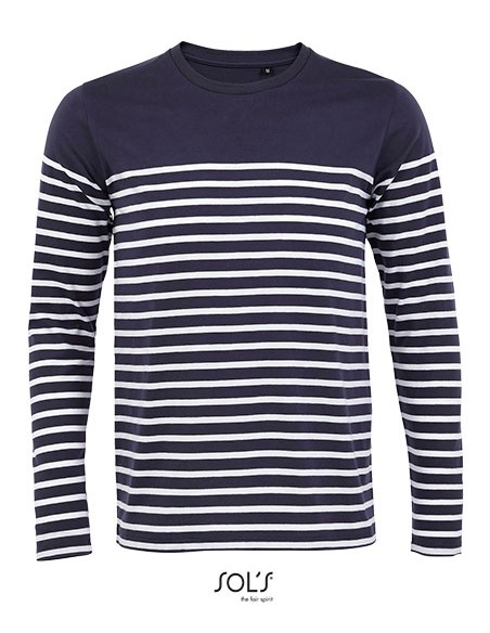 S-03099-Mens Long Sleeve Striped T-Shirt Matelot