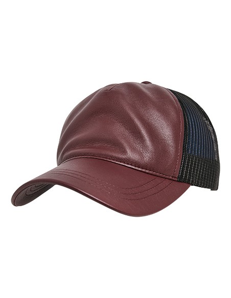 FLE-6606LT-Leather Trucker Cap