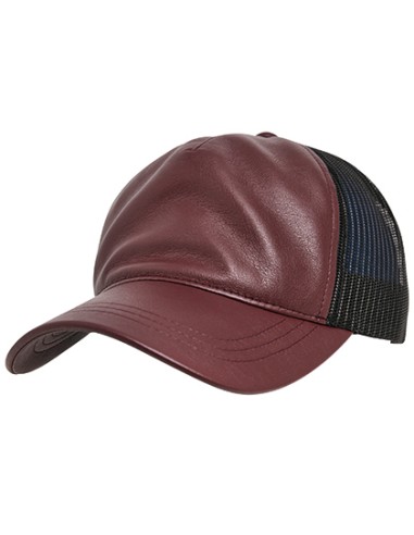 FLE-6606LT-Leather Trucker Cap