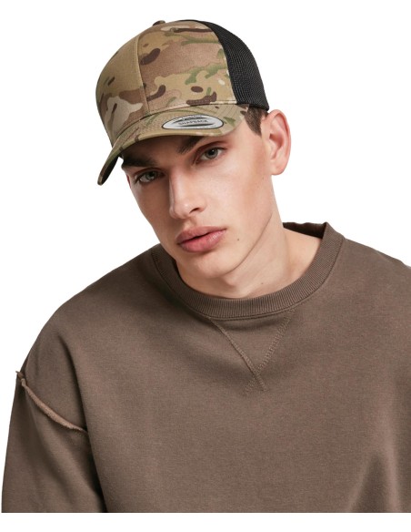 FLE-6606MC-Retro Trucker Multicam Cap