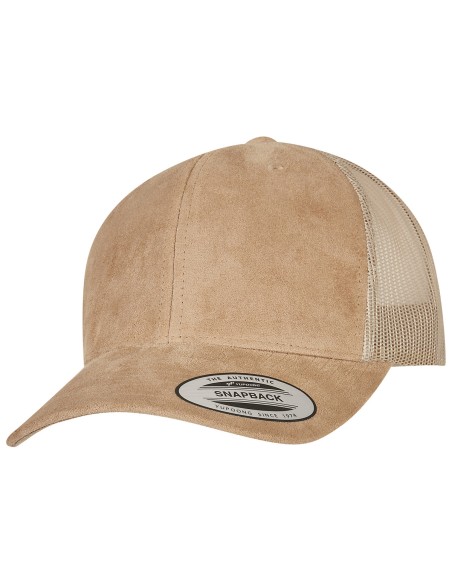 FLE-6606SU-Suede Leather Trucker Cap