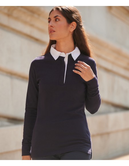 FRO-FR101-Polo de rugby uni à manches longues Femme