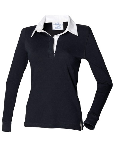 FRO-FR101-Polo de rugby uni à manches longues Femme