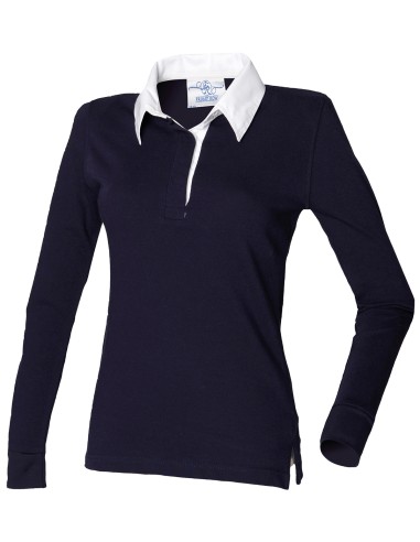 FRO-FR101-Polo de rugby uni à manches longues Femme