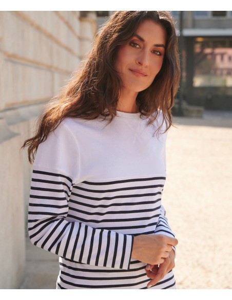 FRO-FR134-T-shirt à manches longues rayé Breton