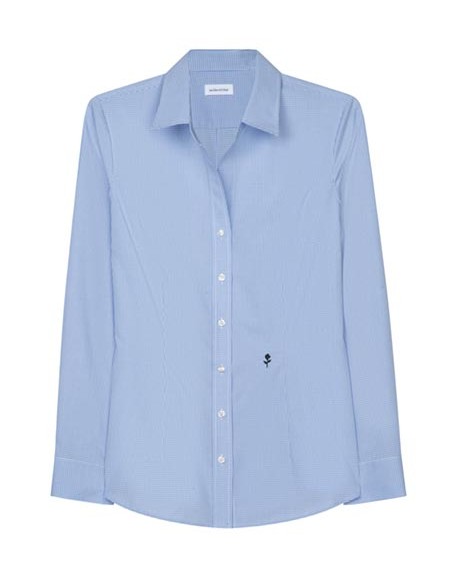 S-080619-Womens Blouse Slim Fit Check/Stripes Long Sleeve