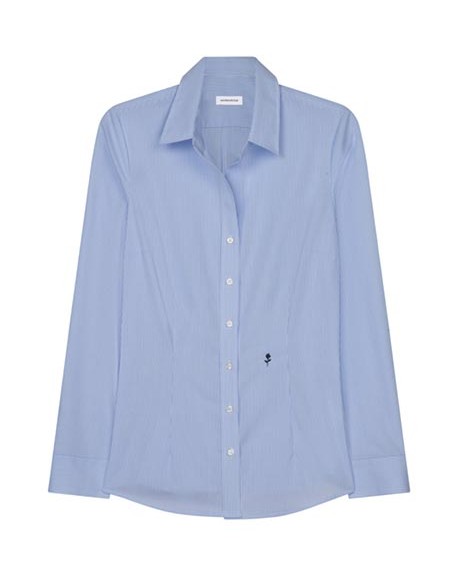 S-080619-Womens Blouse Slim Fit Check/Stripes Long Sleeve