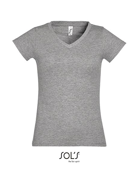 S-11388--Womens V-Neck-T-Shirt Moon